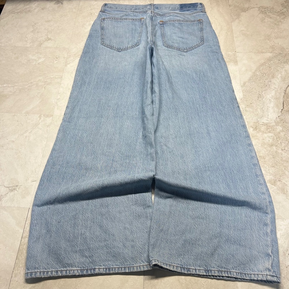 Abercrombie & Fitch Wide Leg Jeans Light Wash Women 30/10 High Rise Baggy Denim